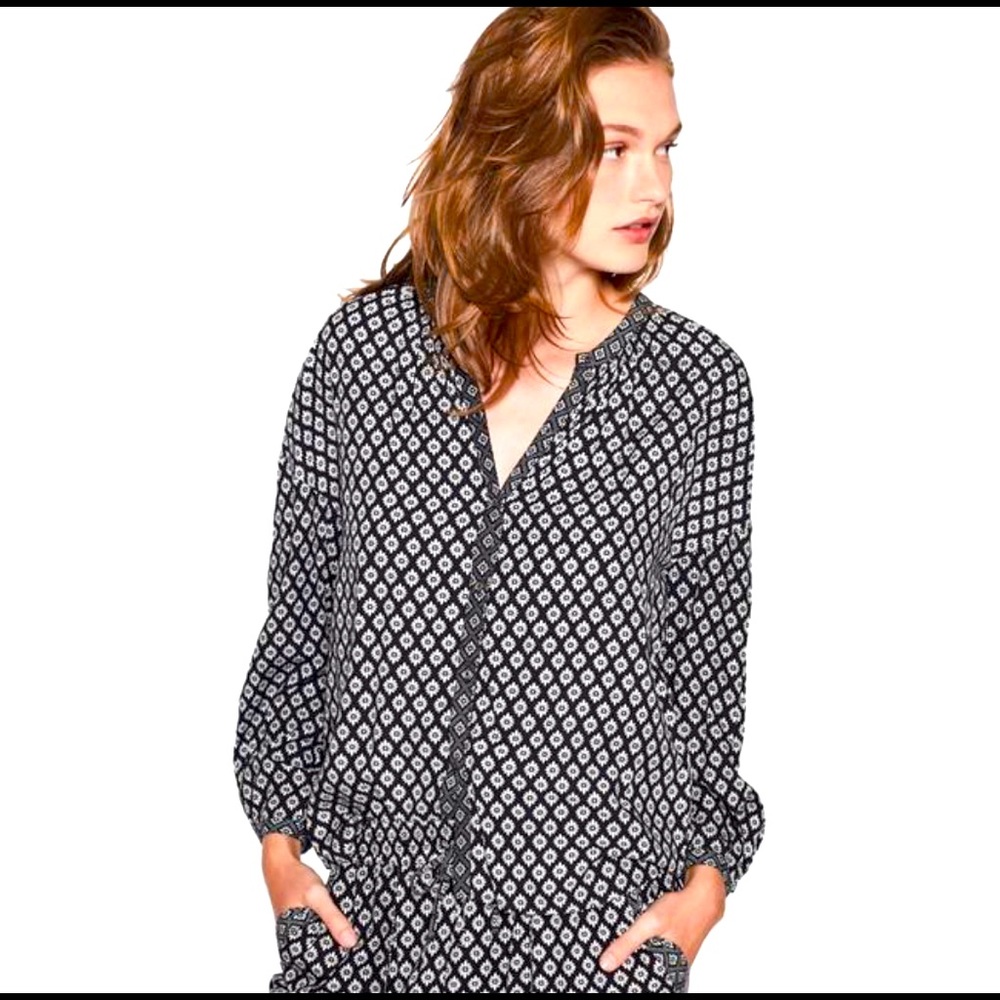 Joie Black and White Hanan Caviar Top
